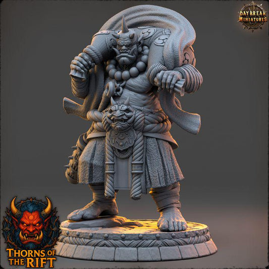 Arashio, Oni Miniature - Thorns of the Rift - 32mm Scale - Unpainted Miniature for DnD, Pathfinder, Tabletop RPGs - Daybreak Miniatures