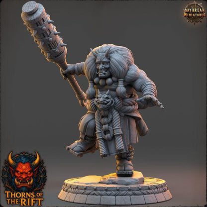 Tetsubōmaru, Oni Miniature - Thorns of the Rift - 32mm Scale - Unpainted Miniature for DnD, Pathfinder, Tabletop RPGs - Daybreak Miniatures