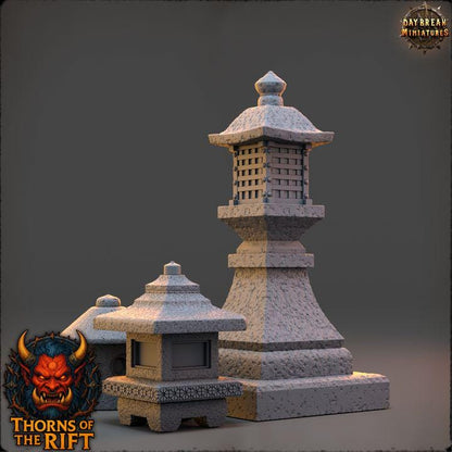 Kageakari, Small Statues - Thorns of the Rift - 32mm Scale - Unpainted Miniature for DnD, Pathfinder, Tabletop RPGs - Daybreak Miniatures