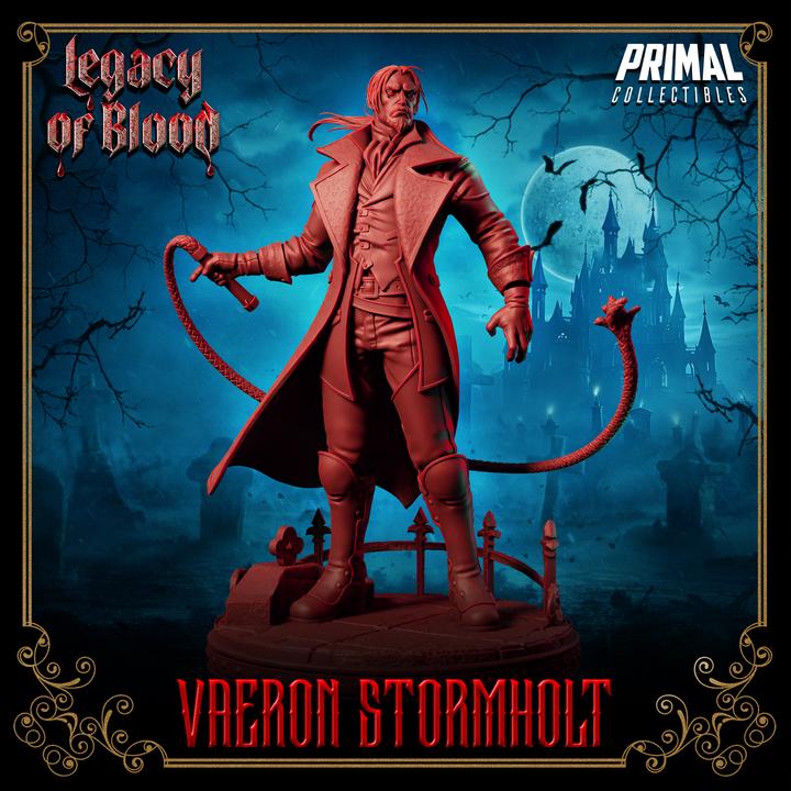 Vaeron Stormholt, Legacy of Blood - 28mm, 32mm, 75mm Scale - Unpainted Miniature for DnD, Pathfinder, Tabletop RPGs - Primal Collectibles