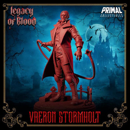 Vaeron Stormholt, Legacy of Blood - 28mm, 32mm, 75mm Scale - Unpainted Miniature for DnD, Pathfinder, Tabletop RPGs - Primal Collectibles