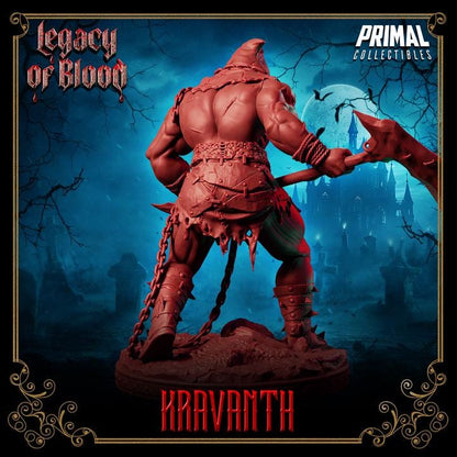 Assassin, Kravanth, Legacy of Blood - 28mm, 32mm, 75mm Scale - Unpainted Miniature for DnD, Pathfinder, Tabletop RPGs - Primal Collectibles
