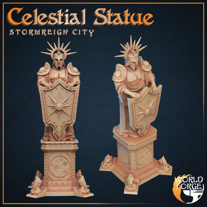 City Square with Statue - Stormreign City - 32mm Scale - Unpainted Miniature for DnD, Pathfinder, Tabletop RPGs & Dioramas - World Forge