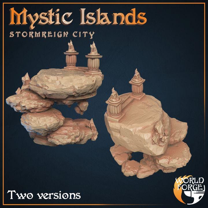 Mystic Islands - Stormreign City - 32mm Scale - Unpainted Miniature for DnD, Pathfinder, Tabletop RPGs & Dioramas - World Forge