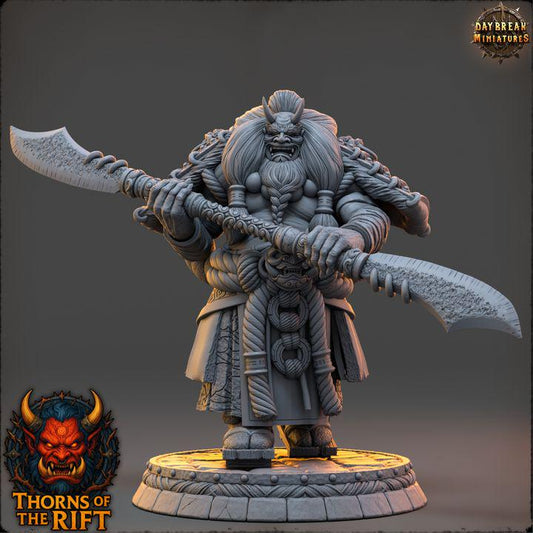 Onimasa, Oni Miniature - Thorns of the Rift - 32mm Scale - Unpainted Miniature for DnD, Pathfinder, Tabletop RPGs - Daybreak Miniatures