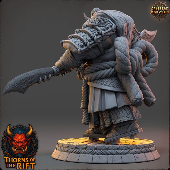 Onimasa, Oni Miniature - Thorns of the Rift - 32mm Scale - Unpainted Miniature for DnD, Pathfinder, Tabletop RPGs - Daybreak Miniatures