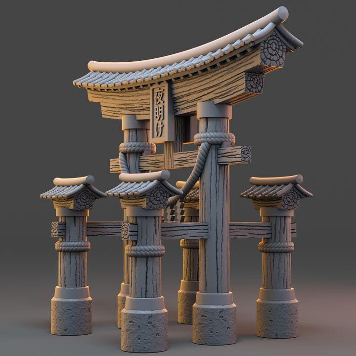 Akatsuki-no-Mon, Archway - Thorns of the Rift - 32mm Scale - Unpainted Miniature for DnD, Pathfinder, Tabletop RPGs - Daybreak Miniatures