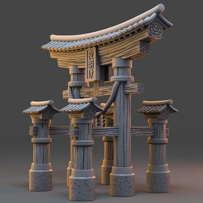 Akatsuki-no-Mon, Archway - Thorns of the Rift - 32mm Scale - Unpainted Miniature for DnD, Pathfinder, Tabletop RPGs - Daybreak Miniatures