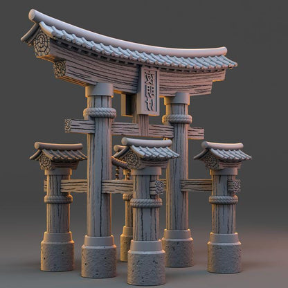 Akatsuki-no-Mon, Archway - Thorns of the Rift - 32mm Scale - Unpainted Miniature for DnD, Pathfinder, Tabletop RPGs - Daybreak Miniatures