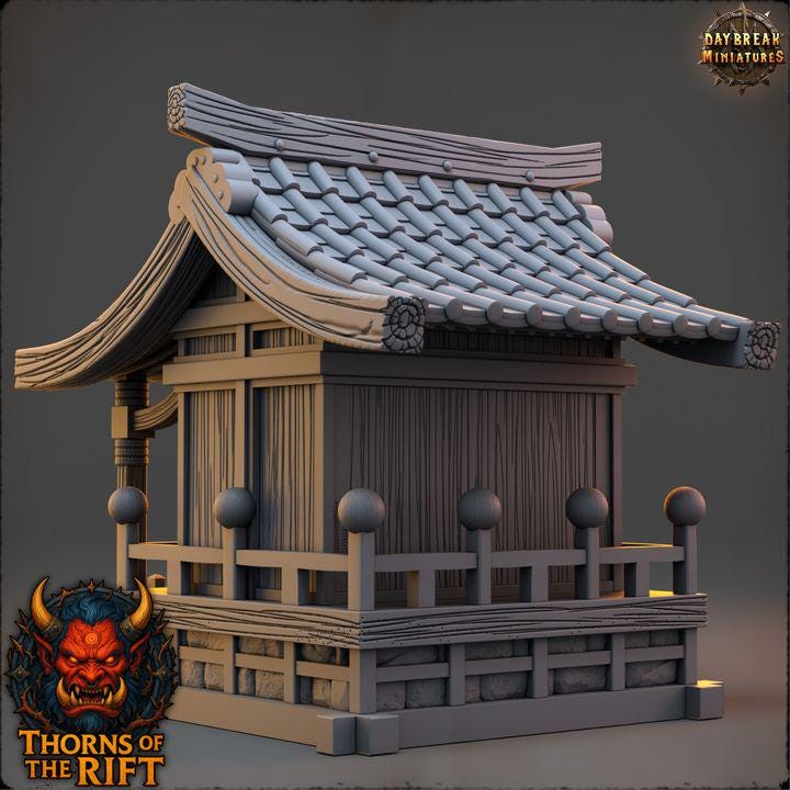Kamimure, Tiny House - Thorns of the Rift - 32mm Scale - Unpainted Miniature for DnD, Pathfinder, Tabletop RPGs - Daybreak Miniatures