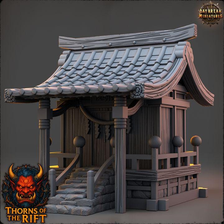 Kamimure, Tiny House - Thorns of the Rift - 32mm Scale - Unpainted Miniature for DnD, Pathfinder, Tabletop RPGs - Daybreak Miniatures
