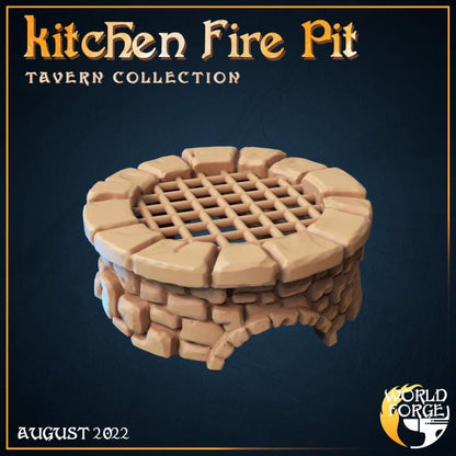 Kitchen Fire Pit - Arcane Dragon Tavern Collection - 32mm Scale - Unpainted Miniature for DnD, Pathfinder, Tabletop RPGs, and Dioramas