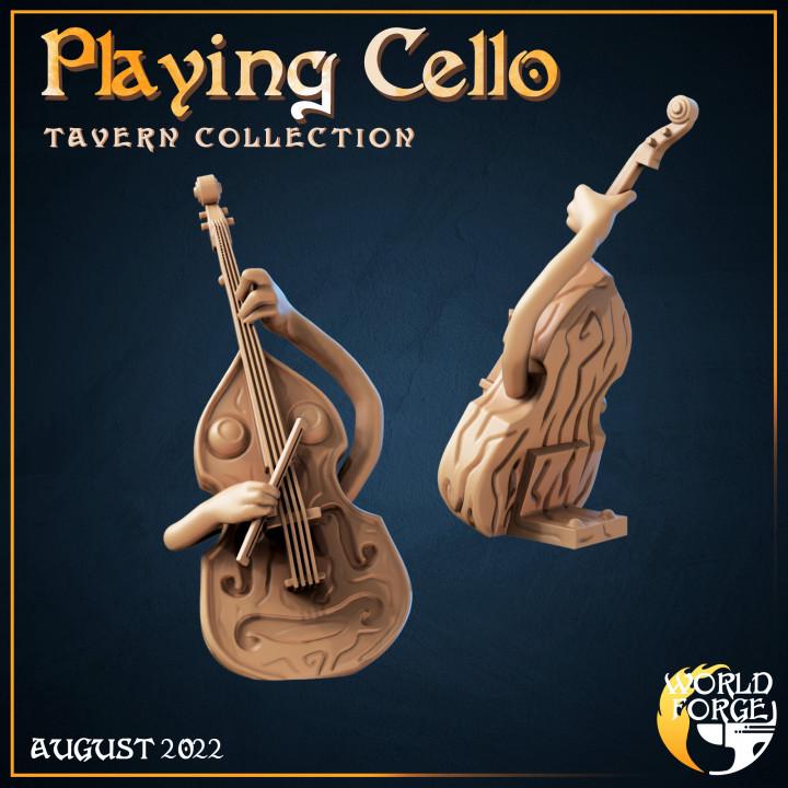 Animated Cello - Arcane Dragon Tavern Collection - 32mm Scale - Unpainted Miniature for DnD, Pathfinder, Tabletop RPGs, and Dioramas