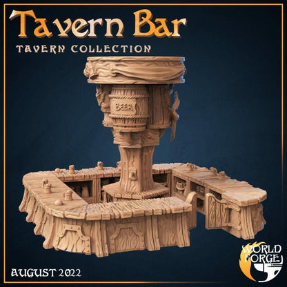 Tavern Bar - Arcane Dragon Tavern Collection - 32mm Scale - Unpainted Miniature for DnD, Pathfinder, Tabletop RPGs, and Dioramas