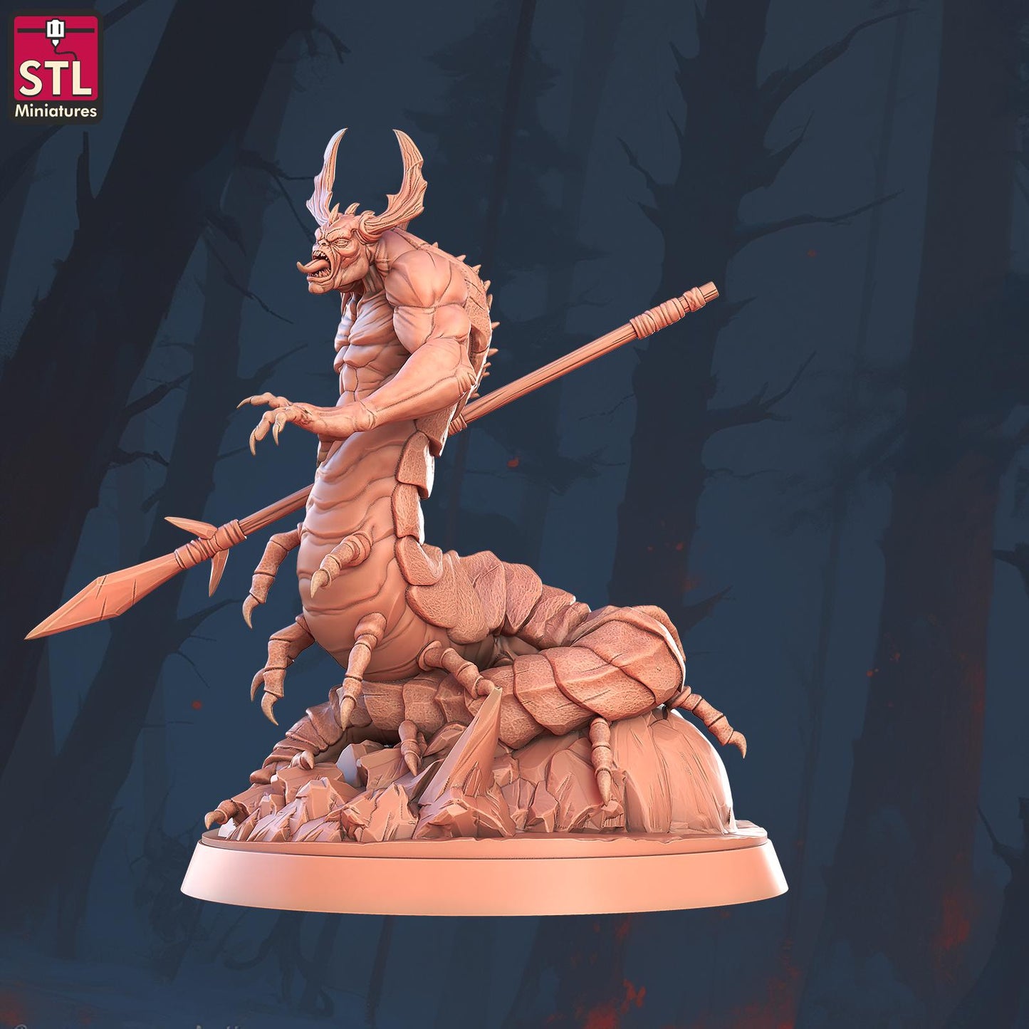 Chilopendras, Bug Monsters - 32mm Scale - Unpainted Miniature for DnD, Pathfinder, Tabletop RPGs - STL Miniatures