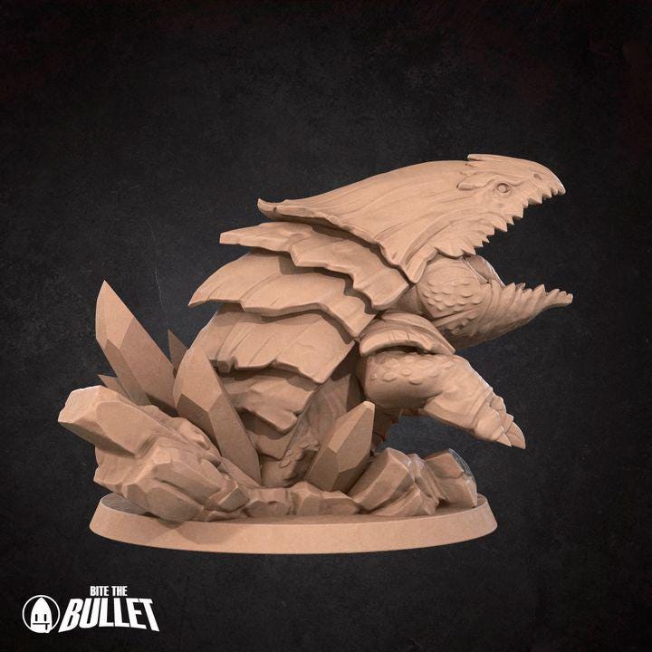 Bulette - 32mm, 35mm Scale - Unpainted Miniature for DnD, Pathfinder, Tabletop RPGs - Bite the Bullet