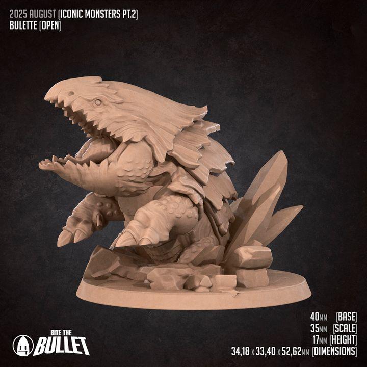 Bulette - 32mm, 35mm Scale - Unpainted Miniature for DnD, Pathfinder, Tabletop RPGs - Bite the Bullet