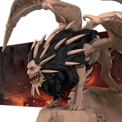 Manticore - 32mm, 35mm Scale - Unpainted Miniature for DnD, Pathfinder, Tabletop RPGs - Bite the Bullet