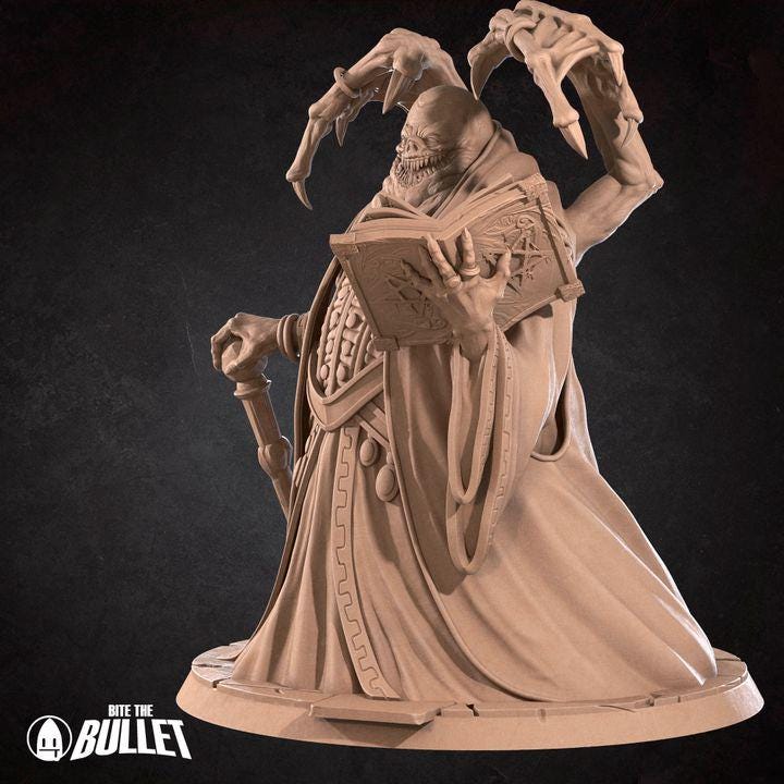 Amnizu - 32mm, 35mm Scale - Unpainted Miniature for DnD, Pathfinder, Tabletop RPGs - Bite the Bullet