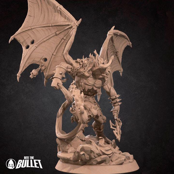 Balor - 32mm, 35mm Scale - Unpainted Miniature for DnD, Pathfinder, Tabletop RPGs - Bite the Bullet