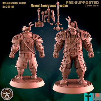 Modular Human Sailor - Port Town Humans - 32mm Scale - Unpainted Miniature for DnD, Pathfinder, Tabletop RPGs - My3dPrintForge