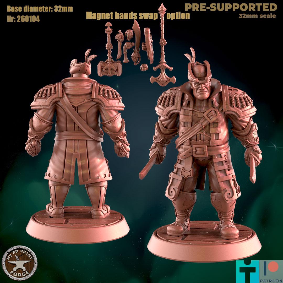 Modular Human Sailor - Port Town Humans - 32mm Scale - Unpainted Miniature for DnD, Pathfinder, Tabletop RPGs - My3dPrintForge