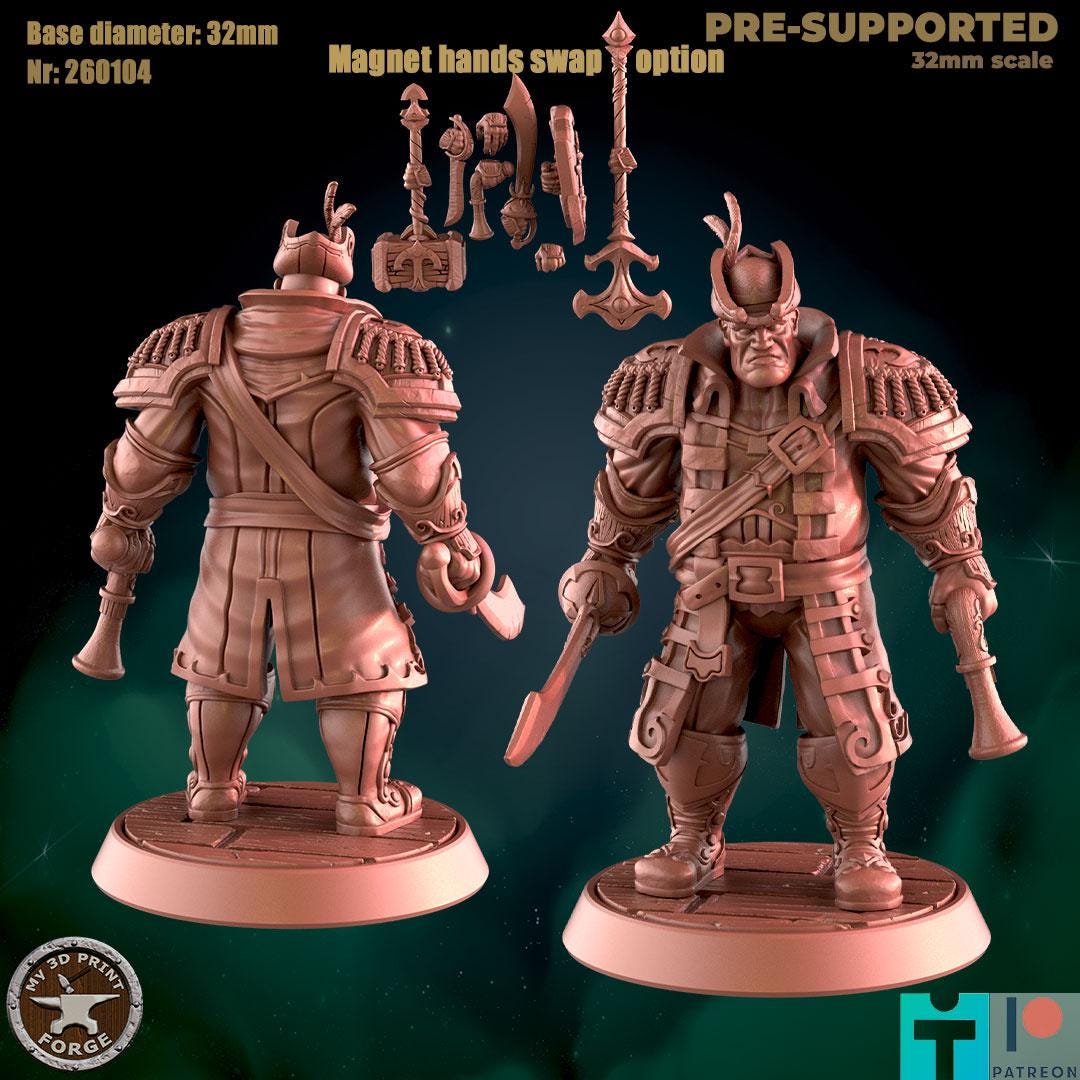 Modular Human Sailor - Port Town Humans - 32mm Scale - Unpainted Miniature for DnD, Pathfinder, Tabletop RPGs - My3dPrintForge