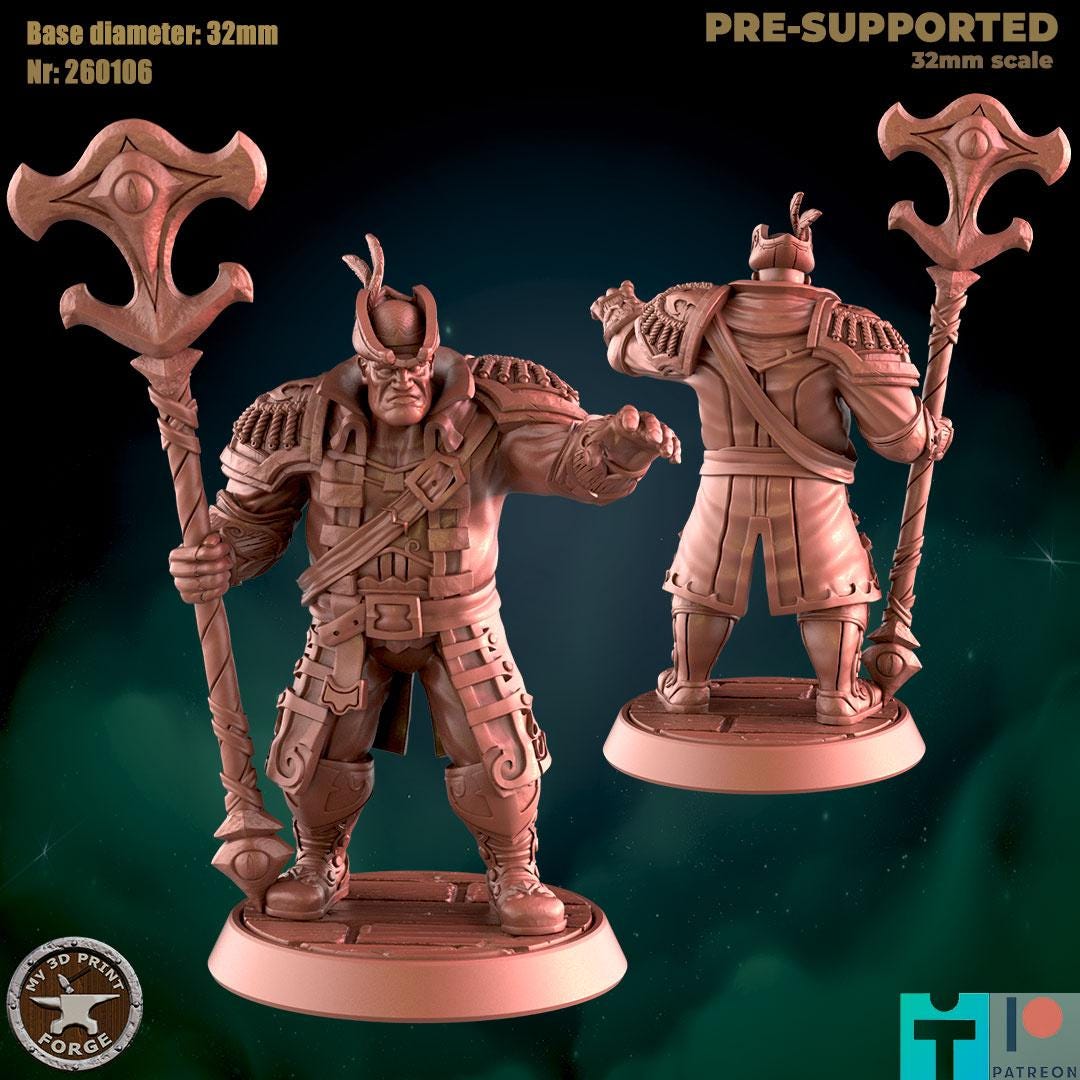 Human Caster Sailor - Port Town Humans - 32mm Scale - Unpainted Miniature for DnD, Pathfinder, Tabletop RPGs - My3dPrintForge