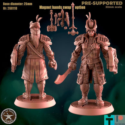 Modular Female Human Sailor - Port Town Humans - 32mm Scale - Unpainted Miniature for DnD, Pathfinder, Tabletop RPGs - My3dPrintForge