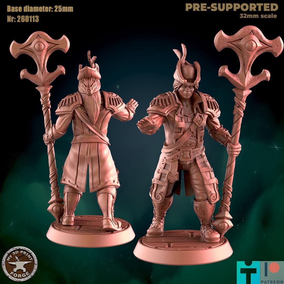 Female Human Caster Sailor - Port Town Humans - 32mm Scale - Unpainted Miniature for DnD, Pathfinder, Tabletop RPGs - My3dPrintForge