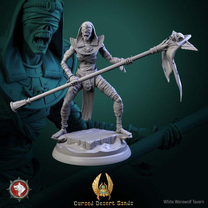 Cursed Mummies - 32mm Scale - Unpainted Miniature for DnD, Pathfinder, Tabletop RPGs - White Werewolf Tavern