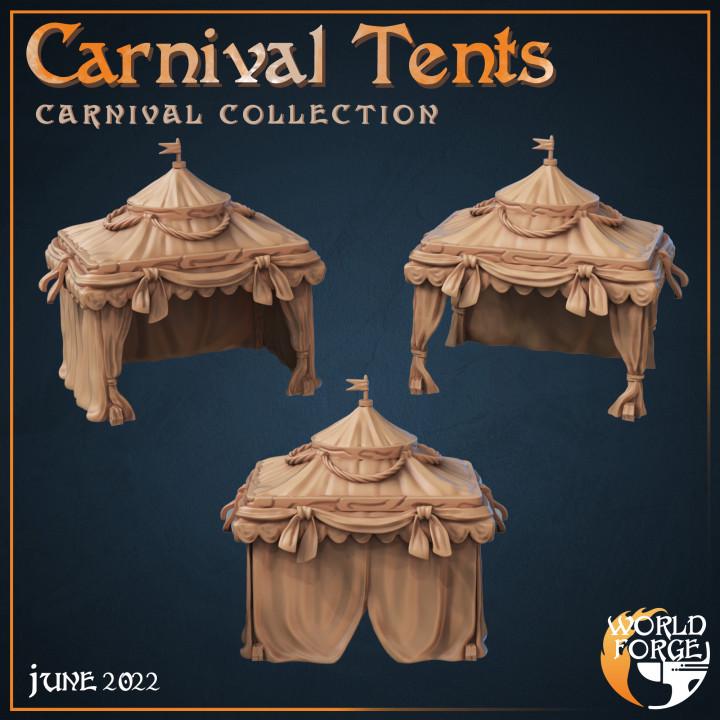 Fancy Carnival Tent - Mirthlight Carnival Collection - 32mm Scale - Unpainted Miniature for DnD, Pathfinder, Tabletop RPGs, and Dioramas