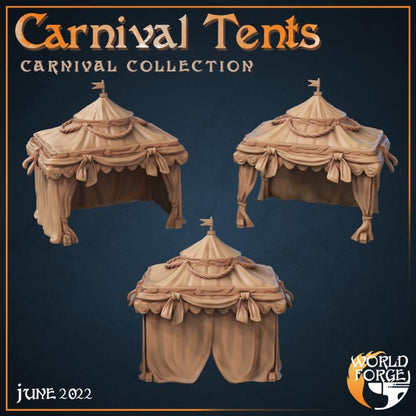 Fancy Carnival Tent - Mirthlight Carnival Collection - 32mm Scale - Unpainted Miniature for DnD, Pathfinder, Tabletop RPGs, and Dioramas