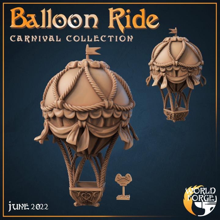 Balloon Ride - Mirthlight Carnival Collection - 32mm Scale - Unpainted Miniature for DnD, Pathfinder, Tabletop RPGs, and Dioramas