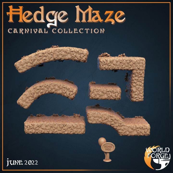 Hedge Maze - Mirthlight Carnival Collection - 32mm Scale - Unpainted Miniature for DnD, Pathfinder, Tabletop RPGs, and Dioramas
