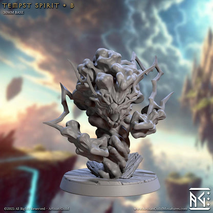 Tempest Spirits, Medium Air Elementals - 32mm Scale - Unpainted Miniature for DnD, Pathfinder, Tabletop RPGs - Artisan Guild