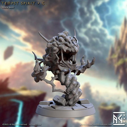 Tempest Spirits, Medium Air Elementals - 32mm Scale - Unpainted Miniature for DnD, Pathfinder, Tabletop RPGs - Artisan Guild