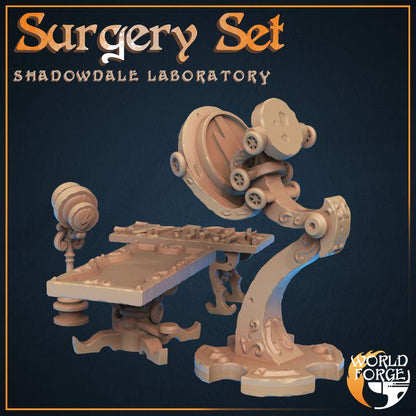Surgery Set - Shadowdale Evil Laboratory - 32mm Scale - Unpainted Miniature for DnD, Pathfinder, Tabletop RPGs, Dioramas - World Forge