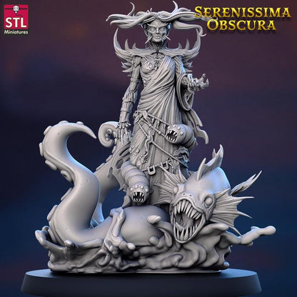 Venexia, Ocean Banshee - Serenissima Obscura - 32mm Scale - Unpainted Miniature for DnD, Pathfinder, Tabletop RPGs - STL Miniatures