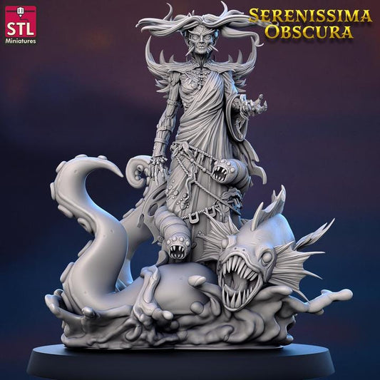 Venexia, Ocean Banshee - Serenissima Obscura - 32mm Scale - Unpainted Miniature for DnD, Pathfinder, Tabletop RPGs - STL Miniatures