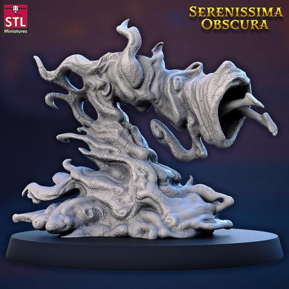 Tentacles From The Myst, Pose C - Serenissima Obscura - 32mm Scale - Unpainted Miniature for DnD, Pathfinder, Tabletop RPGs - STL Minis