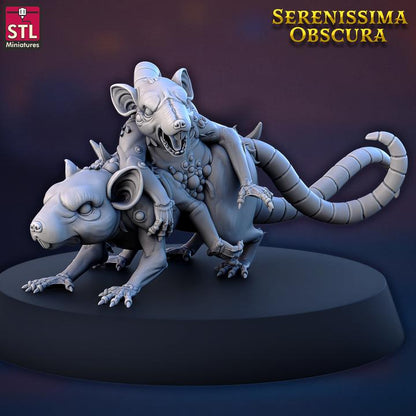 Mutated Rat - Serenissima Obscura - 32mm Scale - Unpainted Miniature for DnD, Pathfinder, Tabletop RPGs - STL Miniatures