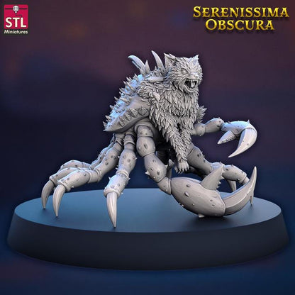 Mutated Cat - Serenissima Obscura - 32mm Scale - Unpainted Miniature for DnD, Pathfinder, Tabletop RPGs - STL Miniatures