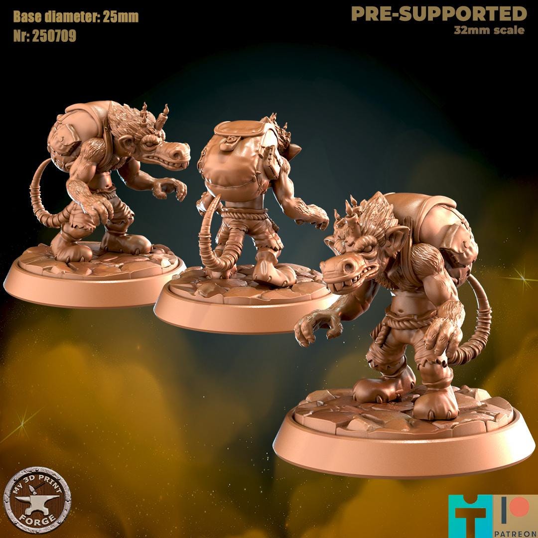 Kobold Thief - 3 Poses - 32mm Scale - Unpainted Miniature for DnD, Pathfinder, Tabletop RPGs - My3dPrintForge