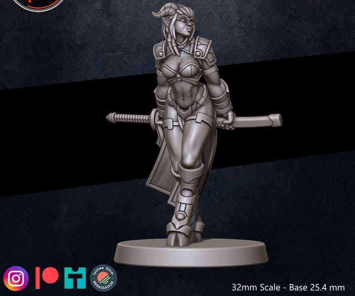 Tiefing Priestess, Pinup - Unpainted Miniature