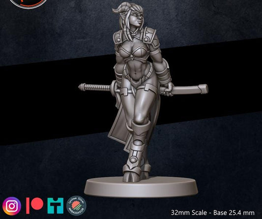 Tiefing Priestess, Pinup - Unpainted Miniature