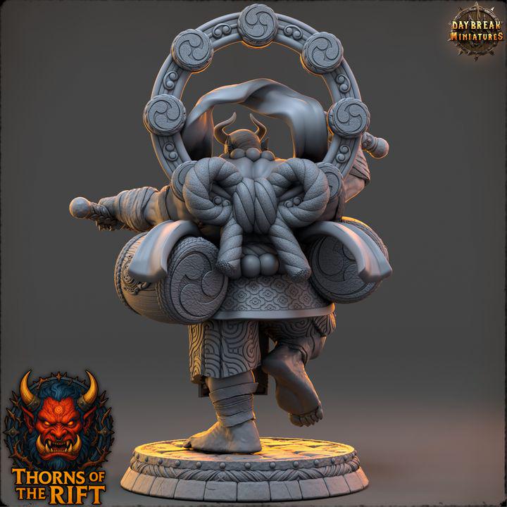 Raigetsu, Oni Miniature - Thorns of the Rift - 32mm Scale - Unpainted Miniature for DnD, Pathfinder, Tabletop RPGs - Daybreak Miniatures