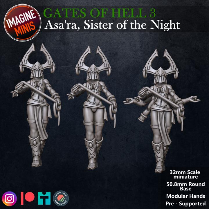 Asa'ra, Sister of the Night - Unpainted Miniature