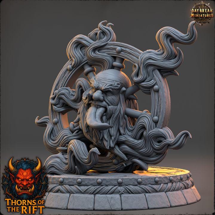 Wanyudo - Thorns of the Rift - 32mm Scale - Unpainted Miniature for DnD, Pathfinder, Tabletop RPGs - Daybreak Miniatures