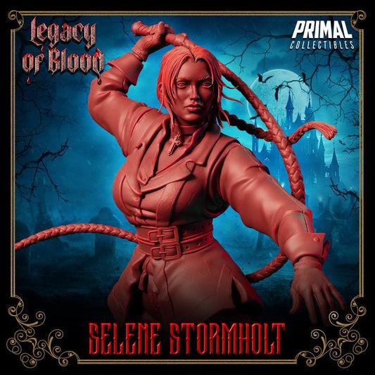 Monster Hunter, Selene Stormholt, Legacy of Blood - 28mm, 32mm, 75mm Scale, Unpainted Miniature for DnD, Pathfinder, Tabletop RPGs, Primal